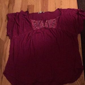 American Eagle Pink short sleeve with embroidery